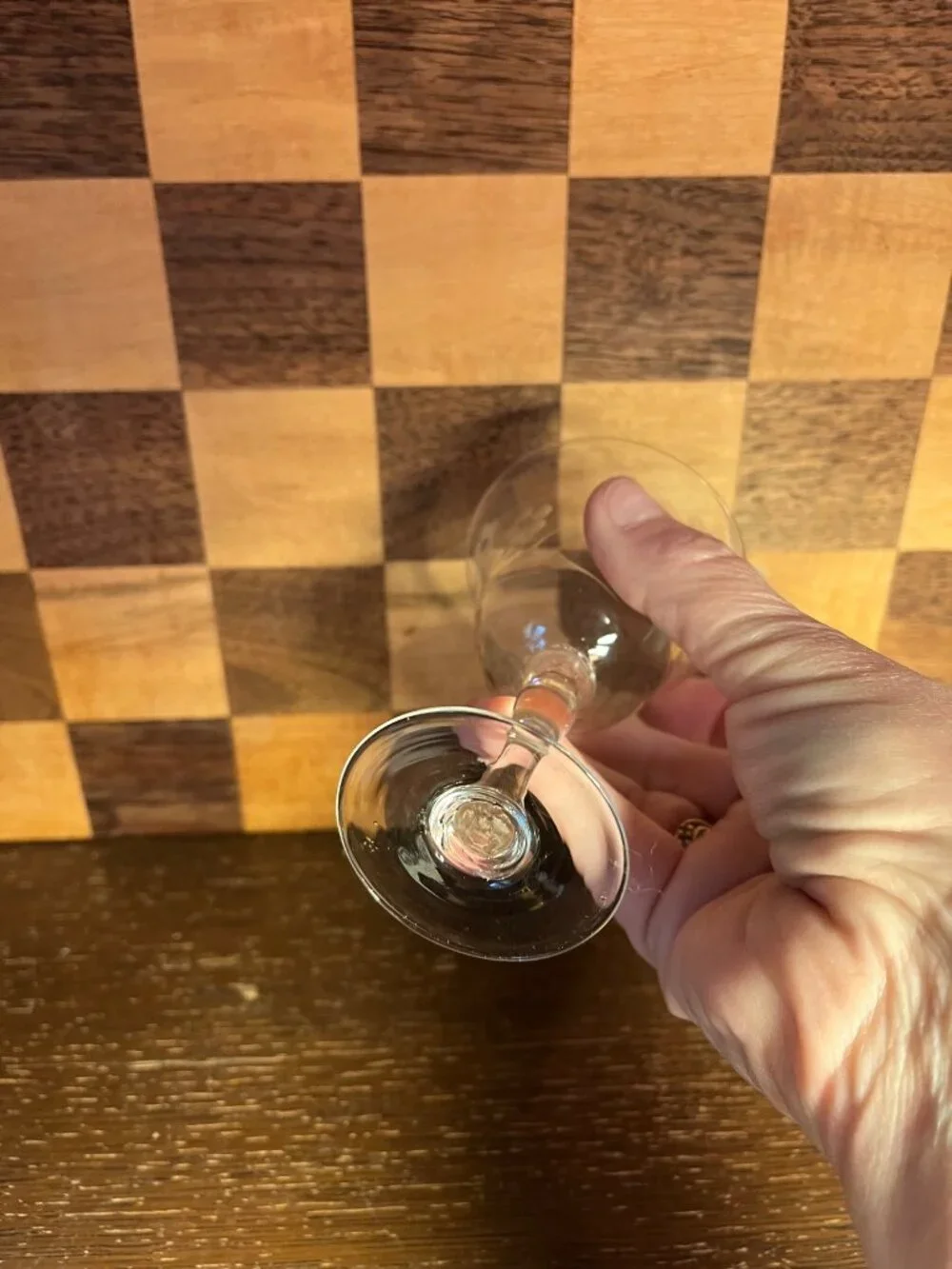 Small Crystal Floral Etched Stemmed Glass A896